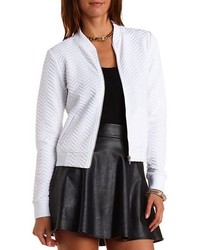 Charlotte Russe Quilted Chevron Bomber Jacket