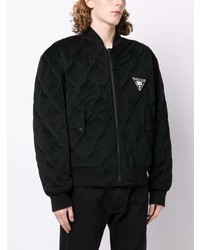 VERSACE JEANS COUTURE Logo Patch Quilted Bomber Jacket