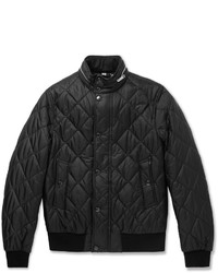 Burberry London Leather Trimmed Quilted Shell Bomber Jacket