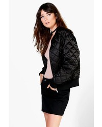 Boohoo Olivia Quilted Satin Bomber