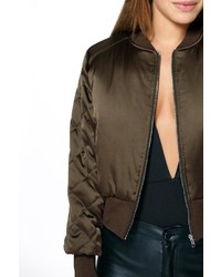Boohoo Petite Isabella Quilted Sleeve Ma1 Bomber