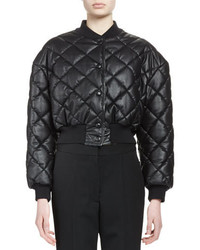 Stella McCartney Quilted Faux Leather Bomber Jacket Black