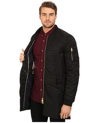 Scotch & Soda Quilted Long Bomber Jacket
