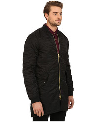 Scotch & Soda Quilted Long Bomber Jacket