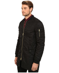 Scotch & Soda Quilted Long Bomber Jacket