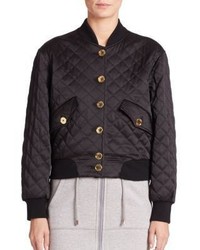 Moschino Quilted Satin Logo Bomber