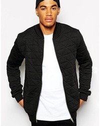 Systvm Repeat Quilted Bomber Jacket Black