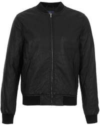 Topman Black Quilted Faux Leather Bomber Jacket