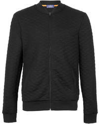 Topman Black Quilted Jersey Bomber Jacket
