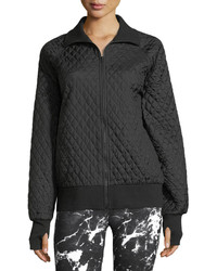 Norma Kamali Zip Front Quilted Bomber Jacket