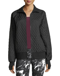 Norma Kamali Zip Front Quilted Bomber Jacket