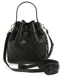 Moschino Mocscino Mini Letters Quilted Bucket Bag Black