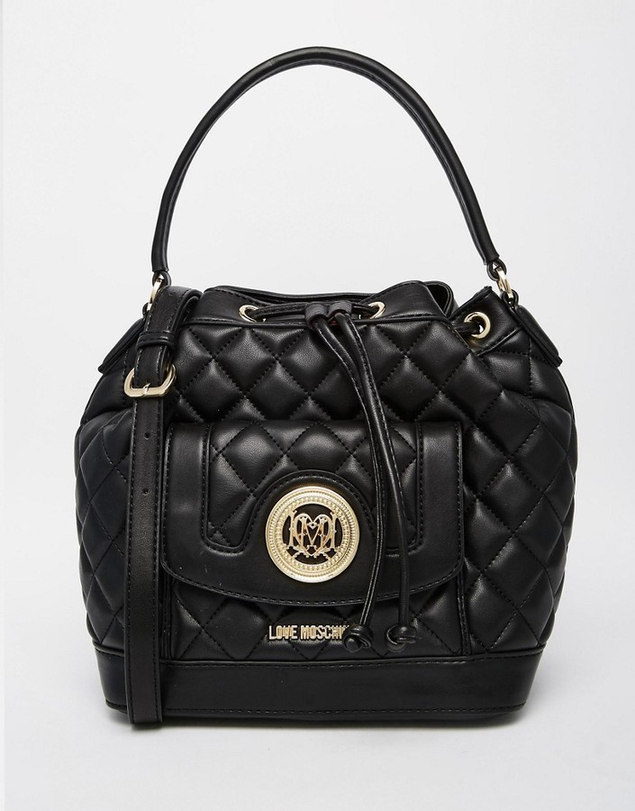 quilted bucket bag
