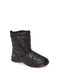 Black Quilted Canvas Snow Boots