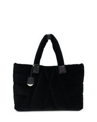 Black Quilted Canvas Tote Bag