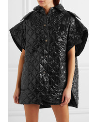 Burberry Appliqud Quilted Glossed Shell Cape