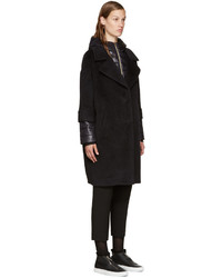 Herno Black Wool Quilted Coat