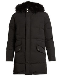 Yves Salomon Fur Lined Quilted Canvas Coat