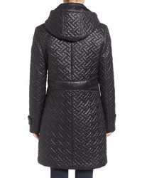 Larry Levine Quilted Hooded Coat