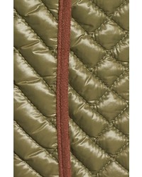 Larry Levine Quilted Hooded Coat With Faux Suede Trim