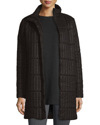 Eileen Fisher Quilted Nylon Knee Length Coat Petite