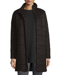 Eileen Fisher Quilted Nylon Knee Length Coat Plus Size