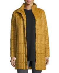 Eileen Fisher Quilted Nylon Knee Length Coat Plus Size