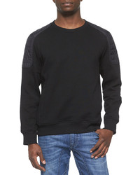 Belstaff Chanton Moto Fleece Sweater Black