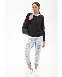 Forever 21 Quilted Knit Sweatshirt