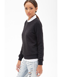 Forever 21 Quilted Knit Sweatshirt