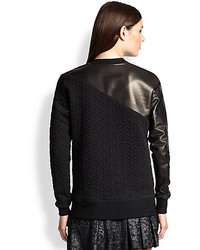 Ohne Titel Quilted Leather Trim Sweatshirt