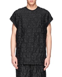 Black Quilted Crew-neck T-shirt