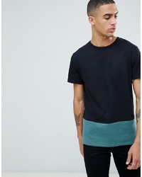 D-struct Quilted Cut And Sew T Shirtteal