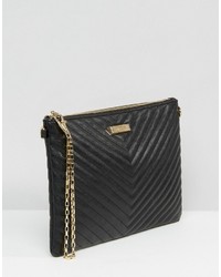 Aldo Chevron Quilted Zip Top Pouch With Removable Cross Body Strap