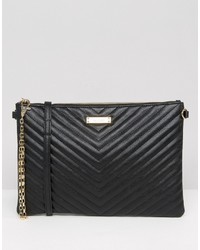 Aldo Chevron Quilted Zip Top Pouch With Removable Cross Body Strap