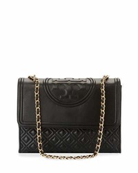 Tory Burch Fleming Quilted Convertible Shoulder Bag Black