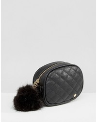 Dune Micro Quilted Cross Body Bag With Pom