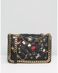 Aldo Quilted Cross Body Bag With Badges