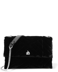 Lanvin Sugar Mini Quilted Velvet Shoulder Bag Black