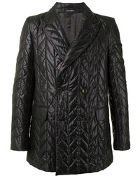Black Quilted Double Breasted Blazer