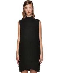 Sacai Black Quilted Knit Dress