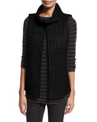 Eileen Fisher Quilted Stand Collar Vest Plus Size