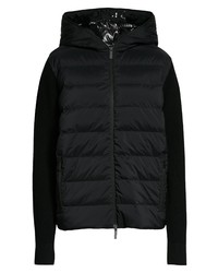 Moncler Quilted Down Knit Hooded Cardigan