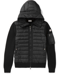 Moncler Maglione Wool Blend And Quilted Shell Hooded Down Jacket
