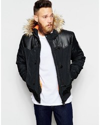Asos Quilted Jacket With Duffle Fastening In Black