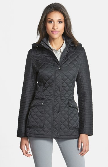 Laundry by Shelli Segal Quilted Jacket With Removable Hood, $168 ...