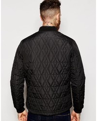 Asos Quilted Jacket With Zip Fastening In Black