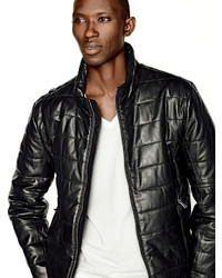 Andrew Marc Quilted Leather Jacket Black