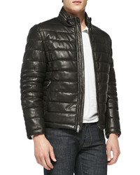 Andrew Marc Quilted Leather Jacket Black