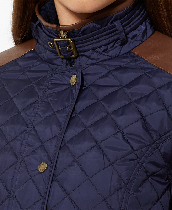 ralph lauren snap front quilted jacket